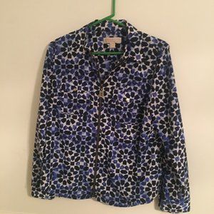 Navy pattern long sleeve blouse, Michael Kors L